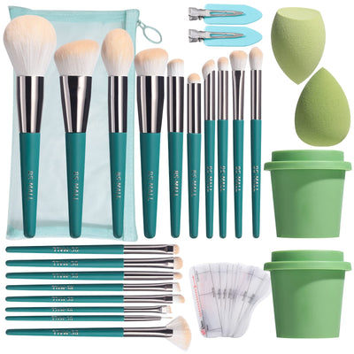 BS-MALL Makeup Brush Set Premium Synthetic Foundation Powder Concealers Eye Shadows Makeup Heart Shape 24 Pcs Set