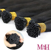 MH I-tip body wave Hair extensions Natural Black Raw hair Quality 100 Human Hair Straight, Deep Wave, Kinky Straight