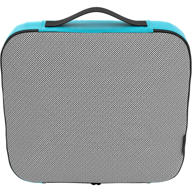 Travel Aqua Teal Mesh 5 Set Packing Cube Organizers With Laundry Bag