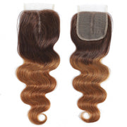 4X4 Lace Closure Body Wave 4/30 Ombre 100% Human Hair Closure