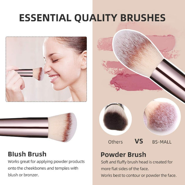 Ustar Makeup Brushes Kit 16pcs Makeup Brush Set Premium Synthetic Concealers Foundation Brush Blending Face Powder Blush Eyeshadow Brush Make Up