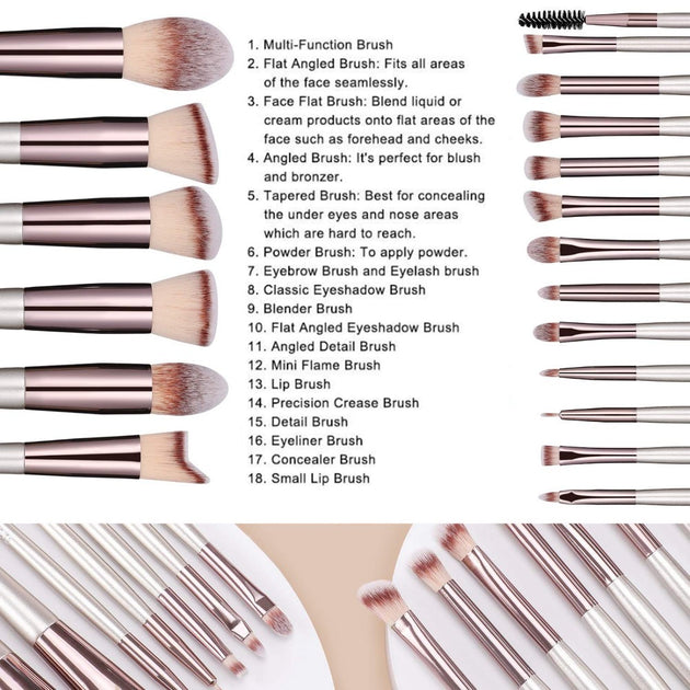 Bestope 20 Pcs Makeup Brushes Premium Synthetic Concealers Foundation Powder Eye Shadows Makeup Brushes with Champagne Gold Conical Handle