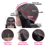 4x4 Transparent Lace Water Wave Wig Closure Human Hair Wig