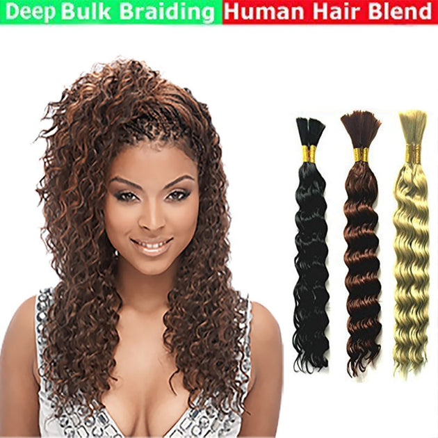 Hot Selling Deep Bulk Braiding Hair,Human Hair blend, Micro Braids,Length  18, 9 Color Available