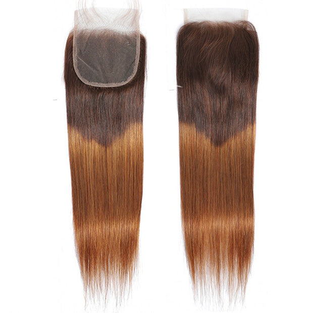 4X4 Lace Closure Straight Ombre 100% Human Hair Closure