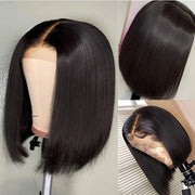 13X4 Transparent Lace Short Front Wigs 100% Virgin Human Hair