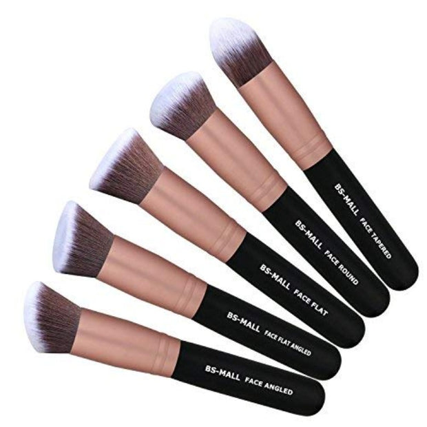 BS-MALL 14 Pcs Makeup Brushes  Set Rose Golden With Case Premium Synthetic Brushes