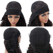 Jerry Curl Headband Wig 100 Human Virgin Hair Natural Black With Free Weave Cap And 3 Extra Free Color Headbands