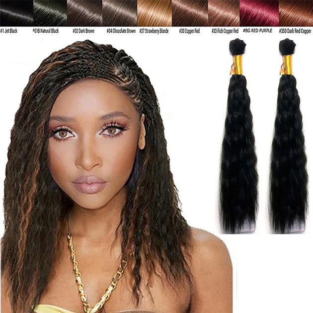 Ustar Bulk Hair for Micro Braiding Hair Weave 100 % Unprocessed Virgin Remy  Brazilian Human Hair Bundles 100g Natural Color Weave Hair Body Wave Hair  20 