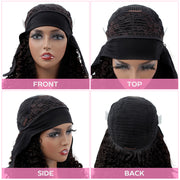Kinky Curl Headband Wig 100 Human Virgin Hair Natural Black With 3 Colorful Headband