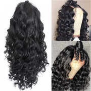 13x4 Transparent Lace Water Wave Wig Frontal Natural Black Human Hair Wig