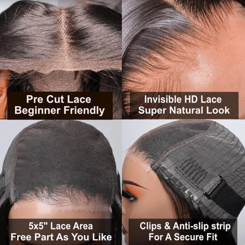 Wear Go Glueless Wig Pre-Cut 5*5 HD Lace Human Hair