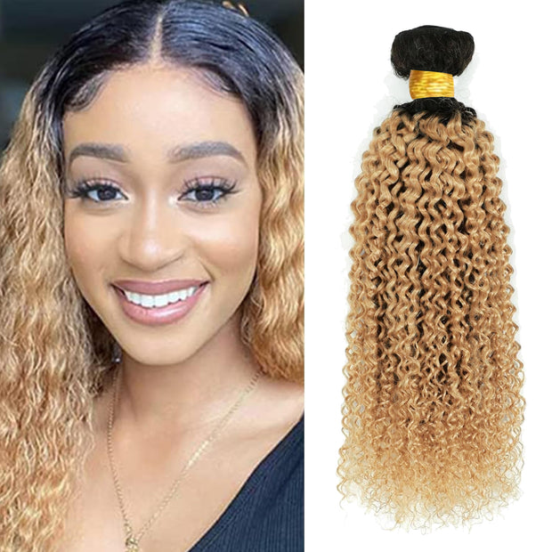 Ombre Black & Ash Blonde (1B/27) Jerry Curl 100% Virgin Hair