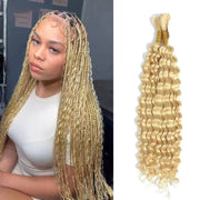 Human Braiding Hair Water Wave 2 bundle 100g Color Blonde (613#)