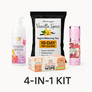 On Sale Feme Care Set for woman,Yoni Femme Wash + Femme Hydrating Oil + Vagim-Wipes + Vanilla Spice Vjay Balancing Tea