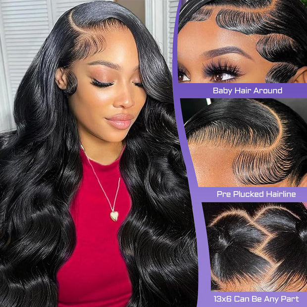 13x6HD Lace Wig Body Wave full frontal wig HIGH QUALITY Human Hair Wig 180-200% FREE PART