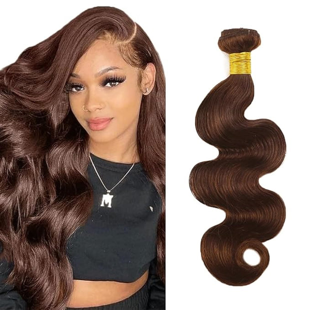 Medium Brown #4 Body Wave 100 Human Hair wave hair extension