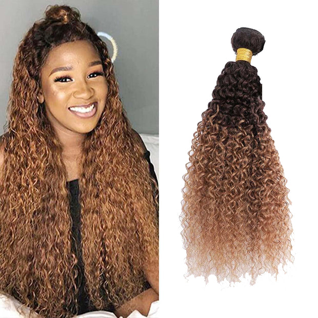 Ombre Dark to Light Brown (4/30) Jerry Curl 100% Virgin Hair