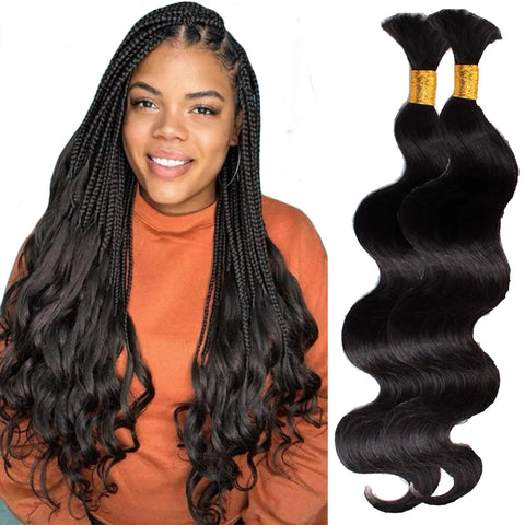 BOHO Braiding Hair Body Wave Natural color Bulk hair Best Quality Mink hair extensions 100g/pack