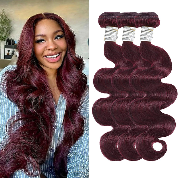 Ustar Basics Burgundy Color Human Hair Body Wave 1 3 4 Bundles