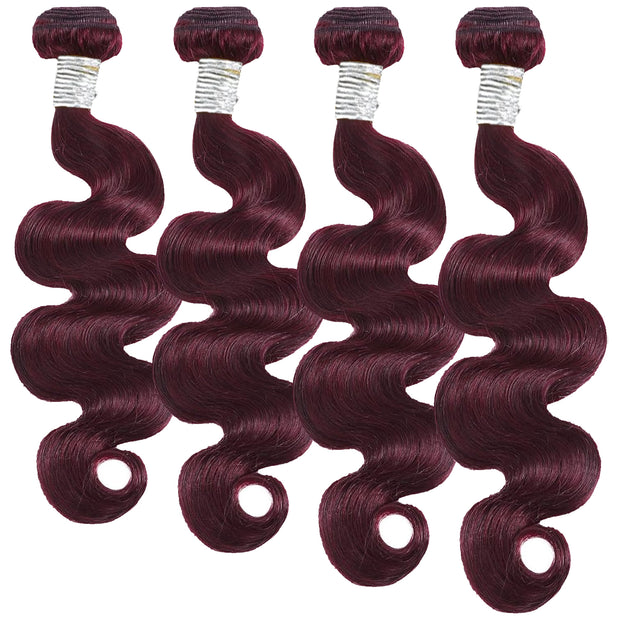 Ustar Basics Burgundy Color Human Hair Body Wave 1 3 4 Bundles