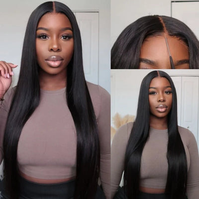 Wear Go Glueless Wig Straight 5*5 HD Lace wig Pre-Cut lace closure 100 virgin Human Hair natural color