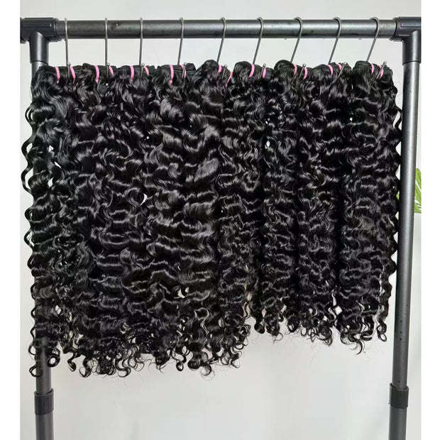 Double Drawn Burmese Curly Full End Unprocessed 100% Human Hair Natural Color