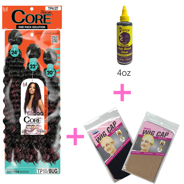 BOBBI BOSS Miss Origin CORE Synthetic Weave Multi Bundle Deep Wave (20, 22, 24 inch)