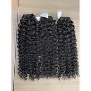 Burmese Curly Human Hair Bundles #1B Natural Color and 5x5 Transparent Closure For Women