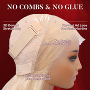 13x4HD Lace  Wig Wear Go Glueless Pre-Cut Human Hair 613 Blonde