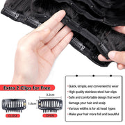 Clip in Mink Hair Extensions Real Human Hair, 20 Inch 85g 7pcs  Natural Straight Hair for Women (Jet black)