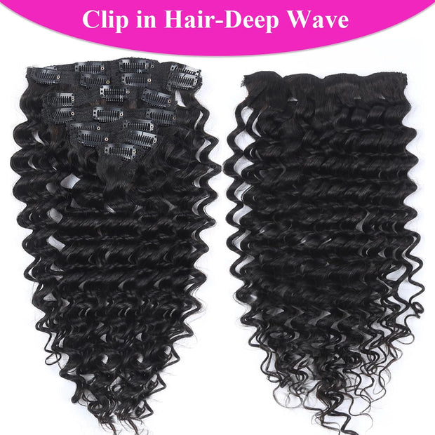 Clip In Premium Hair Extensions Deep Wave High Quality 100 Human Hair