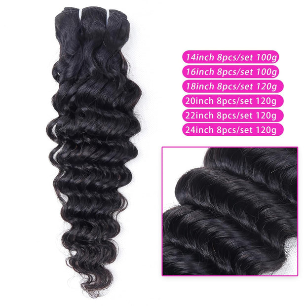 Clip In Premium Hair Extensions Deep Wave High Quality 100 Human Hair