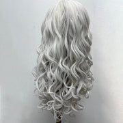 Halloween Wig  Black & White，Synthetic Cosplay Costume Halloween Wigs, Wear and Go wig