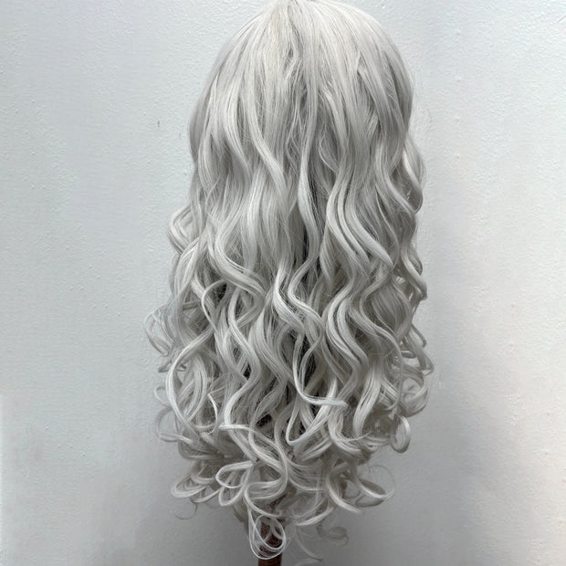 Halloween Wig  Black & White，Synthetic Cosplay Costume Halloween Wigs, Wear and Go wig