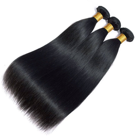 #1 Jet Black 100 Human Hair Straight Hair Bundles