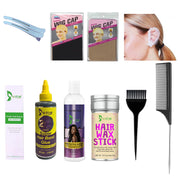 Quick Weave kit for Leave Out,  12 pcs with Protective shield, Hair Weft Bond Glue, wig caps, Rat Tail Comb, brush, Earmuffs, Hair Clips,Hair Wax Stick, Heat Protactor spray  for Quick Weave installation