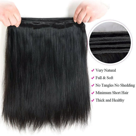 #1 Jet Black 100 Human Hair Straight Hair Bundles