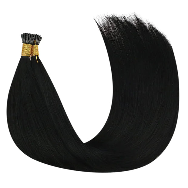 I-Tip Straight Hair Extensions Natural black Raw hair Quality 100 strawns 100% Human Hair