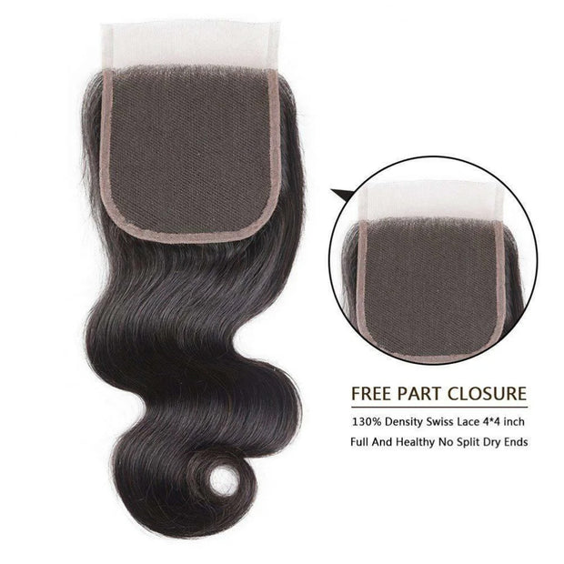 6x6HD Closure Natural Black High Quality Human Hair Straight, Body Wave, Deep Wave,Loose Wave