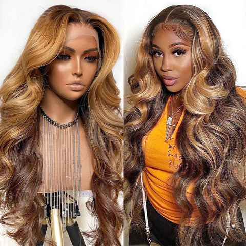 13x4HD Lace Wig Highlight Straight/Body Wave Frontal Wig Up To 42 Inch 100 Human Hair