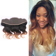 13x4 Lace Frontal 1B/4/27 Body Wave Unprocessed 100% Human Hair Lace Frontal