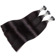 I-tip Double Drawn Hair extensions Natural Black Straight