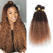 Ombre Dark to Light Brown (4/30) Jerry Curl 100% Virgin Hair
