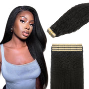 Tape-in Premium Human Hair Natural Color Kinky Straight - 20Pcs/Pack
