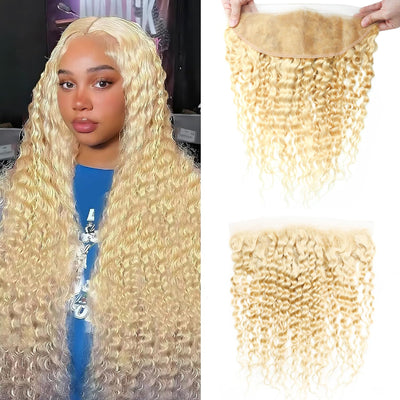 13x4 HD Lace Frontal 613 Blonde Deep Wave 100% Human Hair