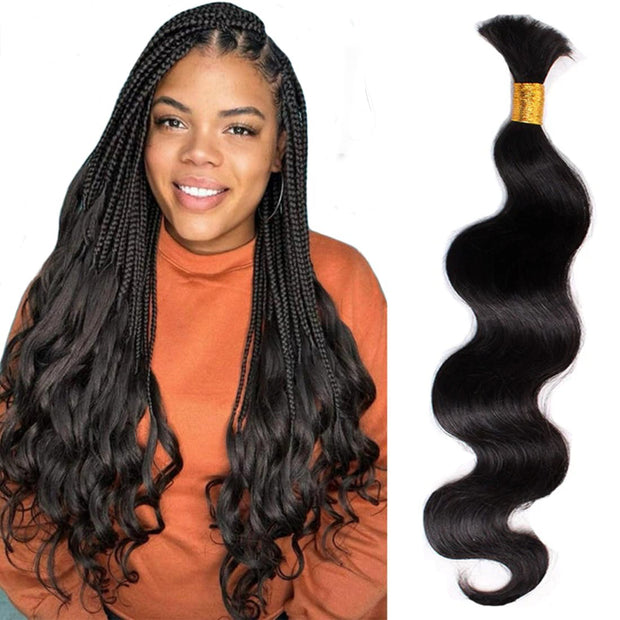 Natural color Human BOHO Braiding Hair Body Wave Bulk hair Best Quality Mink hair extensions 100g/bundle