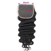 5x5HD Closure Loose wave High Quality Human Hair Natural Black