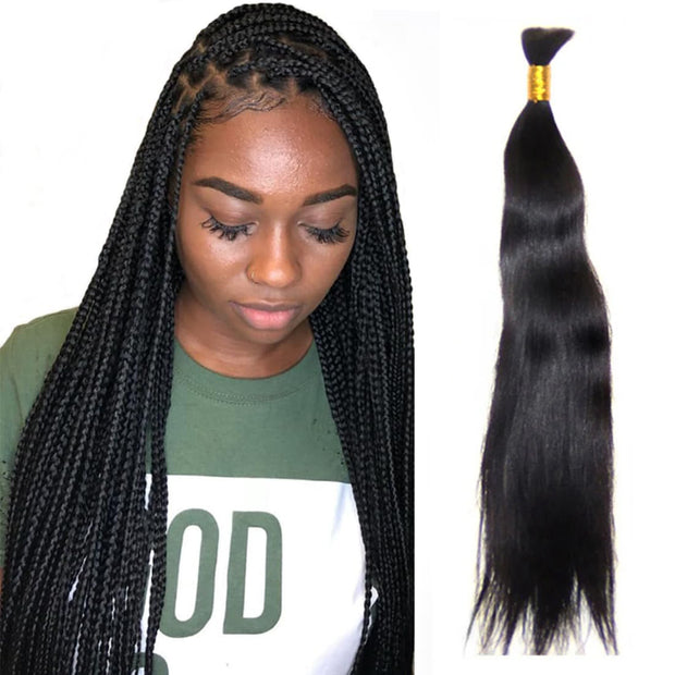 Natural color Human BOHO Braiding Hair Straight Bulkhair Best Quality Mink hair extensions 100g/bundle