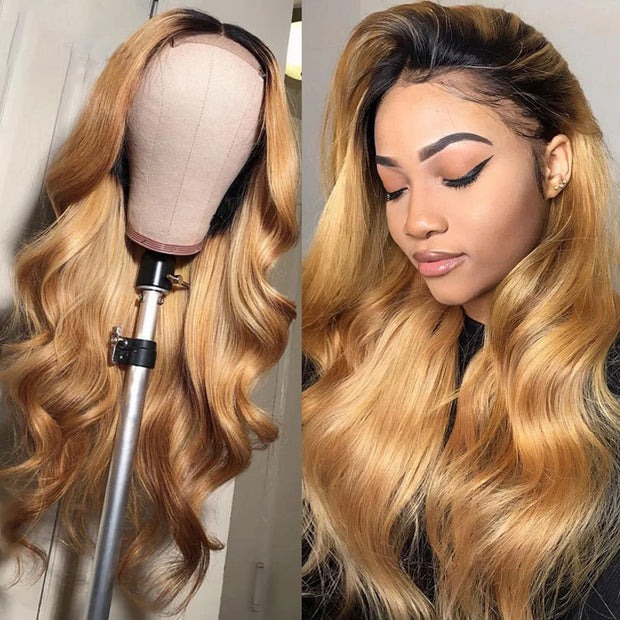 1B/27 Ombre Body Wave 4x4 Lace Closure Wigs